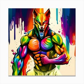 Colorful Wolf 10 Canvas Print