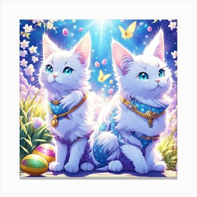 Happy EASTER Day Cats Canvas Print