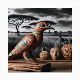 Tribal African Art a bird 3 Canvas Print