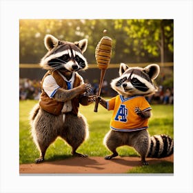 Raccoons 1 Canvas Print