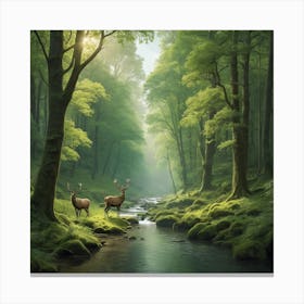 Deer In The Forest 1 Canvas Print