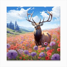 Deer In The Meadow 7 Canvas Print