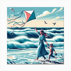 Kite Flying 2 Canvas Print