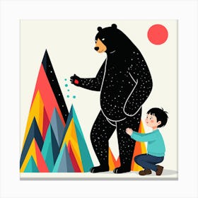 Bear And A Boy 15 Canvas Print