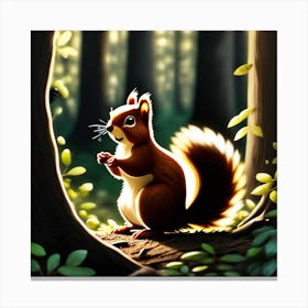 Squirrel In The Woods 6 Canvas Print