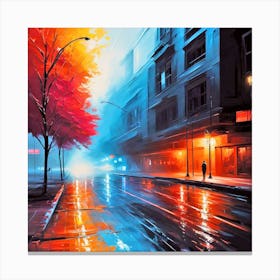 Night On The Street Canvas Print