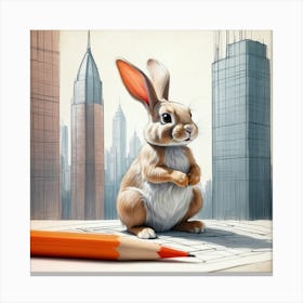 Rabbit In The City 1 Canvas Print