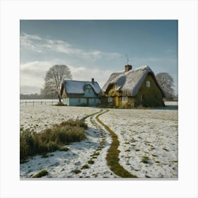 House In The Snow Canvas Print