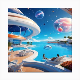 Futuristic Pool Canvas Print