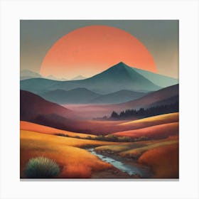 Sunset In The Mountains 56 Canvas Print