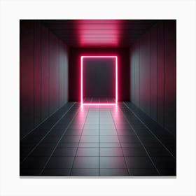 Neon Light In A Dark Hallway Canvas Print