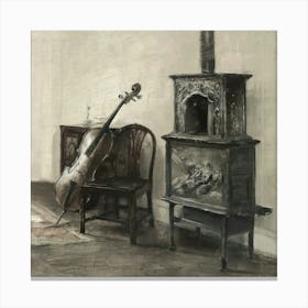 Cello And Stove 1 Canvas Print