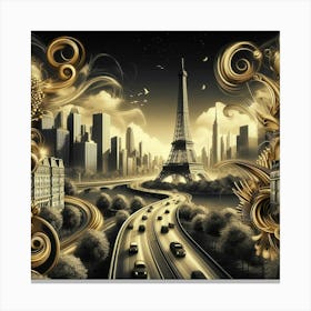 Paris Cityscape Canvas Print