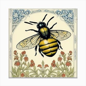 Bee And Flowers Canvas Print