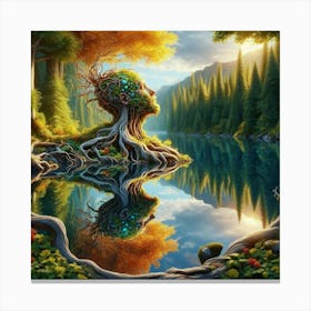 Tree In The Water Canvas Print