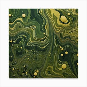 olive gold abstract wave art 1 Canvas Print