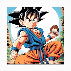 Kid Goku Painting (7) Canvas Print