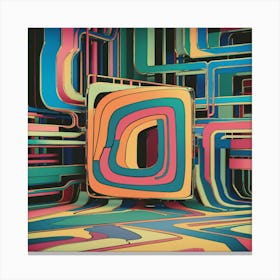 Vibrant Abstract Line Drawing With Bold Intersecting Strokes (2) Canvas Print