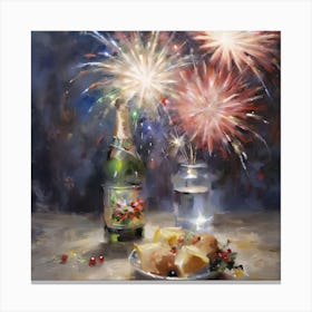 NEW YEARS OIL PAINTING Canvas Print