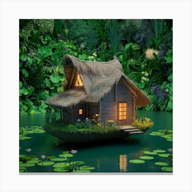House On A Pond Canvas Print