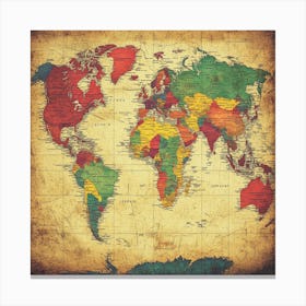 World Map Art 9 Canvas Print