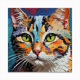 Colorful Cat Painting Canvas Print