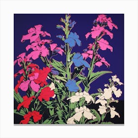 Lobelia 2 Pop Art Illustration Square Canvas Print