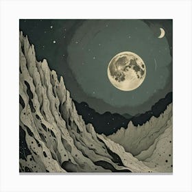 Moon In The Mountains Canvas Print