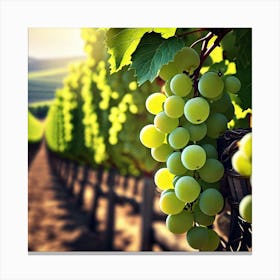 Grapes In A Vineyard 2 Canvas Print