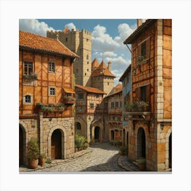 Medieval Town Canvas Print