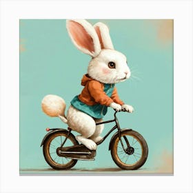 A Cute Rabbit Is Riding A Bike 2 Canvas Print