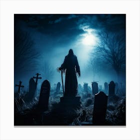 Graveyard Ghost Canvas Print