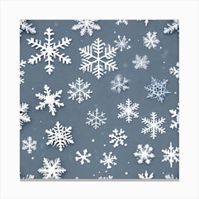 Snowflakes On A Gray Background Canvas Print