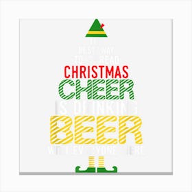 Christmas Cheer Elf Funny Naughty Santa Elf Beer Sweater Canvas Print