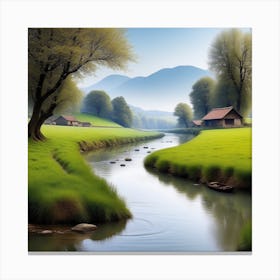 River In The Countryside 5 Canvas Print