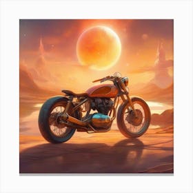 Motorcycle In The Desert Canvas Print