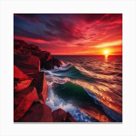 Sunset Over The Ocean 143 Canvas Print