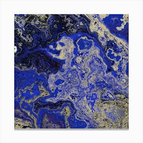 Abstract Blue And Gold Painting Canvas Print