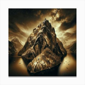 Mountain On A Lake Canvas Print