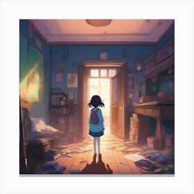 Anime Girl In A Room 4 Canvas Print