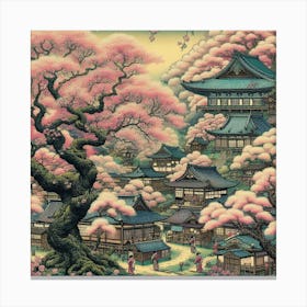 Cherry Blossom Trees In Full Bloom (11) Canvas Print