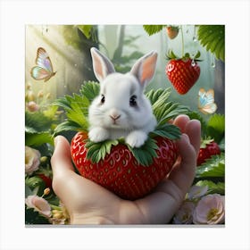 Strawberry Bunny 1 Canvas Print