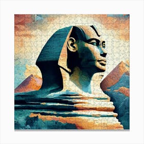 Abstract Puzzle Art Sphinx Egypt Canvas Print