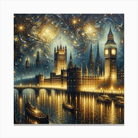 Festive London Vintage AI Canvas Print