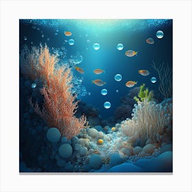 Coral Reef Underwater 3d Illustration Canvas Print