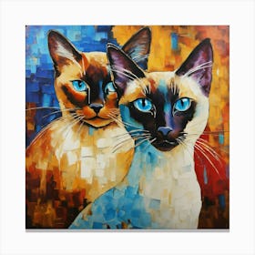 Pair of Siamese cats 6 Canvas Print