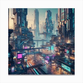 Bustling Horizons Canvas Print