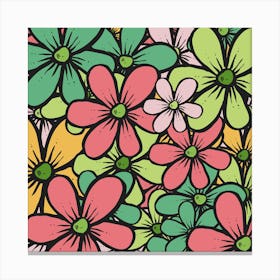 Seamless Floral Pattern Vector Canvas Print