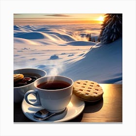 Coffee And Cookies In Winter Canvas Print