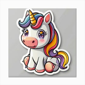 Cute Unicorn Sticker 7 Canvas Print